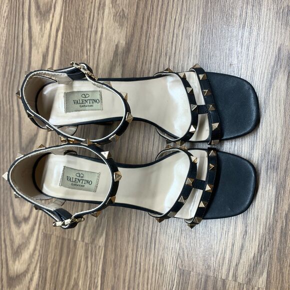 Valentino Garavani Rockstud Women's Size EU 40 Black Leather Stiletto Sandals. - Picture 6 of 15
